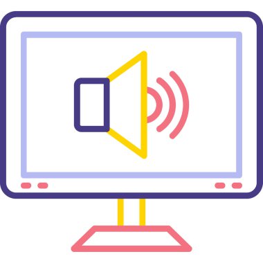 hoparlör simgesi olan laptop