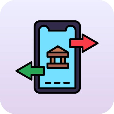 Banka evi renk ikonu vektör illüstrasyonu