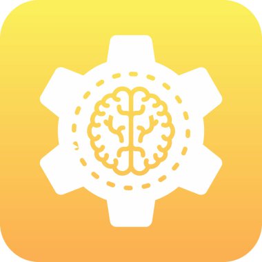 Güzel Beyin Vektörü Glyph simgesi