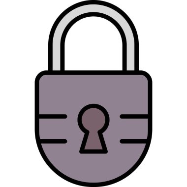 Asma kilit simgesi. Web için kilit vektör simgelerinin özet çizimi