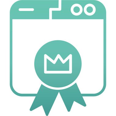 Premium Web Sitesi simgesi, vektör illüstrasyonu