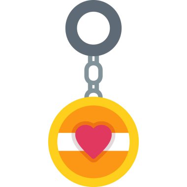 kalp halkası düz simgesi, vektör illüstrasyonu