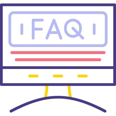 Faq. Web simgesi basit illüstrasyon