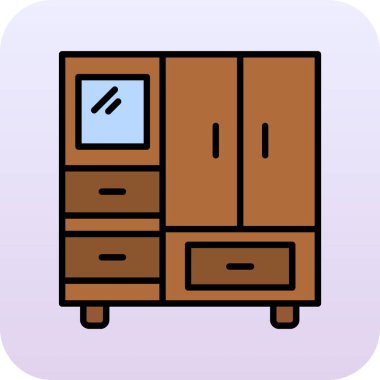 Moda tarzı izole edilmiş arkaplanda kabine simgesi