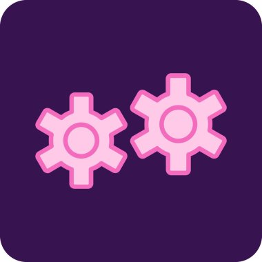 Dişliler. Web simgesi vektör illüstrasyonu