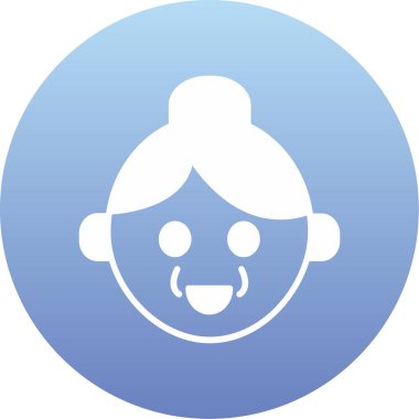 avatar çocuk yüzü simgesi düz stil