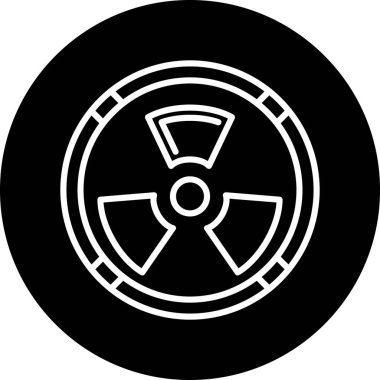 Radyoaktif web simgesi basit vektör illüstrasyonu