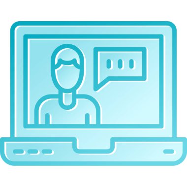 Sohbet baloncukları olan dizüstü bilgisayar vektör illüstrasyon tasarımı