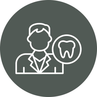 Dişçi simgesi, vektör illüstrasyonu