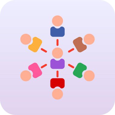 Sosyal ağları olan insanların vektör illüstrasyonu