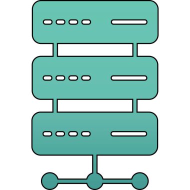 sunucu simgesi renk dış hat vektörü