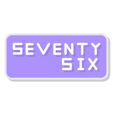 yedi altı düğmesi. beyaz arkaplanda izole edilmiş yuvarlak işaret