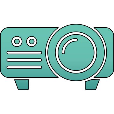 Bir çizgi film kamerasının vektör illüstrasyonu