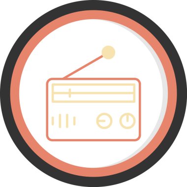 Radyo. Web simgesi basit illüstrasyon