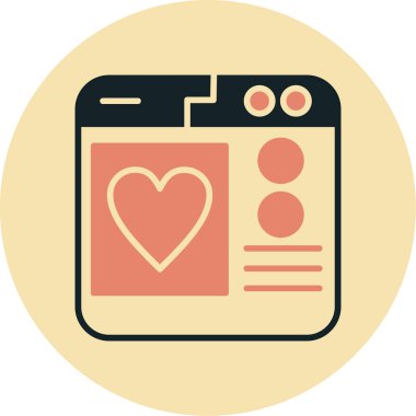 Aşk kalbi. Web simgesi basit illüstrasyon