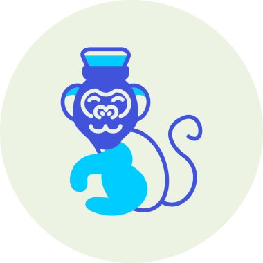 Çizgi biçimdeki maymun simgesinin vektör illüstrasyonu