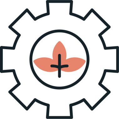 dişli ikonu vektör illüstrasyonu. düz biçim dişli simgesi