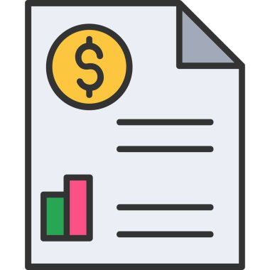 iş raporu simgesi renk çizgisi.