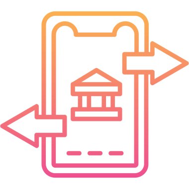 Banka simgesi, vektör illüstrasyonu