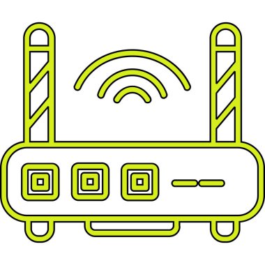 Kablosuz ağ yönlendirici simgesi. Beyaz arkaplanda izole edilmiş web tasarımı için kablosuz yönlendirme vektör simgesi