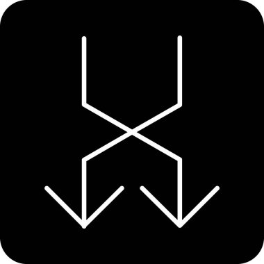 Arkaplanda yalıtılmış ok yön simgesi, vektör illüstrasyonu