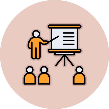 iş toplantısı renk ikonu vektör illüstrasyonu