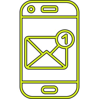 E- posta sembolü vektör illüstrasyon tasarımlı cep telefonu