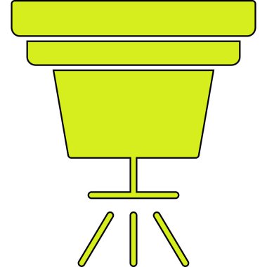 Yeşil ve sarı renkli boş masa