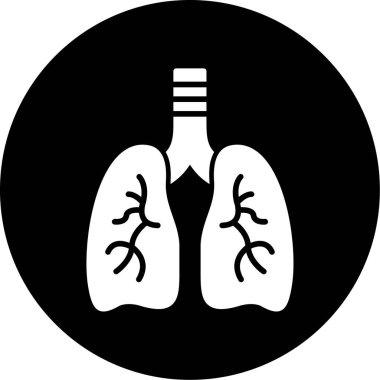 lungs vector glyph icon design