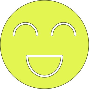 yüz ikonu. Web için basit bir gülümseme vektör simgesi çizimi