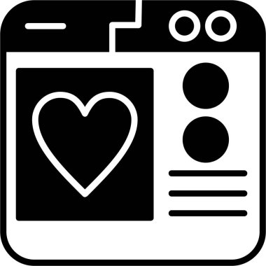 Bir kalp simgesinin vektör illüstrasyonu