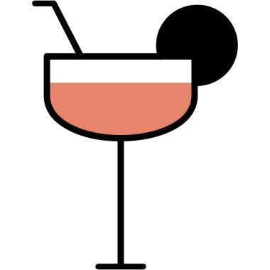 Şarap kadehi ikonu. Web için cam vektör simgelerinin basit çizimi