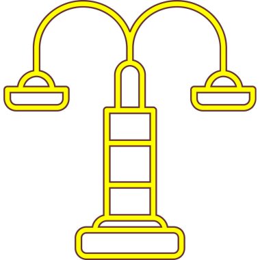 Çizgi film sarı ve siyah ip simgesinin vektör çizimi