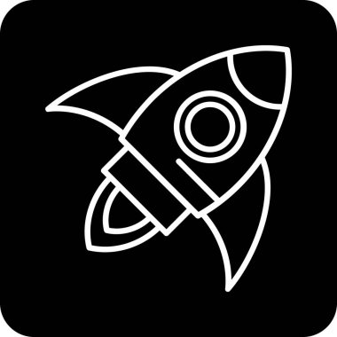 roket ikonu vektör illüstrasyonu