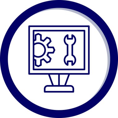 Bilgisayar. Web simgesi basit tasarım