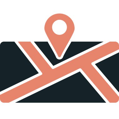 konum simgesi. Web için basit konum pin vektör simgesi çizimi