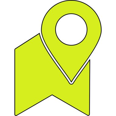 konum haritası simgesi. çizgi konum haritası vektör rengi düz izole