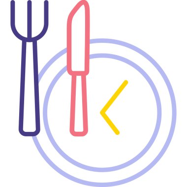 Akşam yemeği simgesi, vektör illüstrasyonu basit tasarım