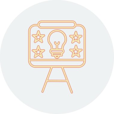 Yıldız çizgisi simgesi olan ampul.