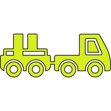 Beyaz arkaplan vektör illüstrasyonlu sarı kamyon