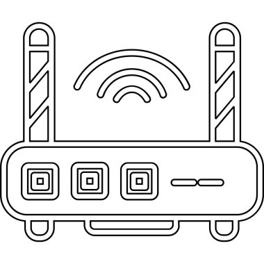 Kablosuz ağ yönlendirici ve kablosuz ağ ikonu. Kablosuz yönlendirici sembolü. wifi bağlantısı