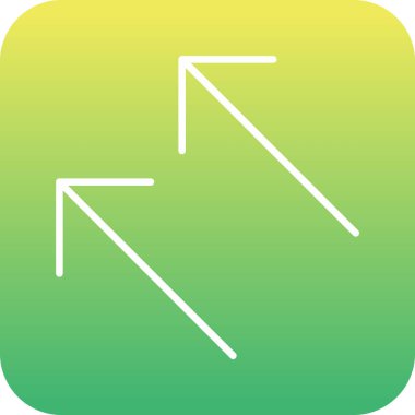 Yukarı bakan iki çapraz ok.