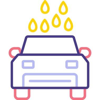 Araba yıkama. Basit illüstrasyon.