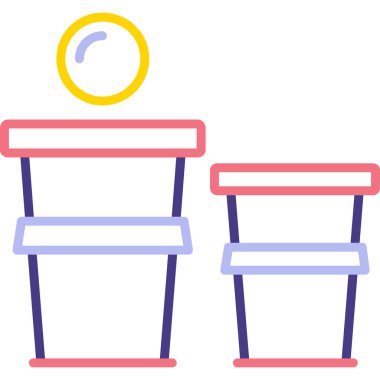 Kahve fincanı ikonu. Web için kahve vektörü simgelerinin özet çizimi