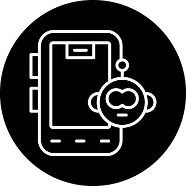 Ai Asistan Web simgesi, vektör illüstrasyonu