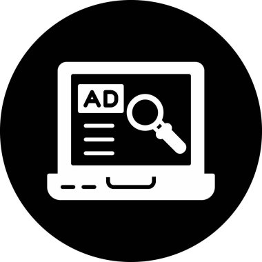 reklam simgesi vektörü beyaz arkaplanda izole edilmiş, reklam konsepti, pazarlama işareti ve şeffaf elementler, doldurulmuş siyah sembol