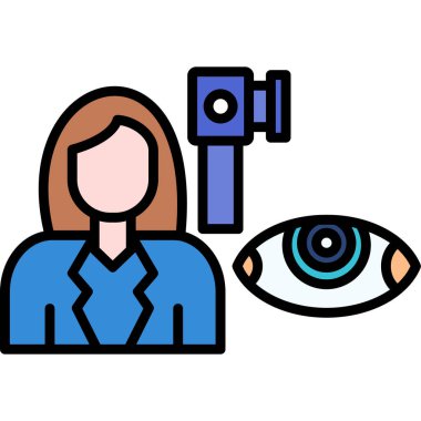 göz dişi göz simgesi renk ana hatları vektörü