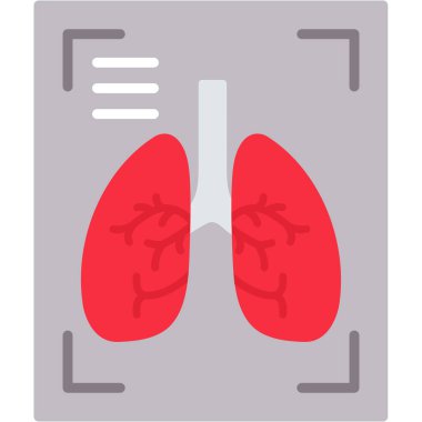 Akciğerler düz simge, vektör illüstrasyonu