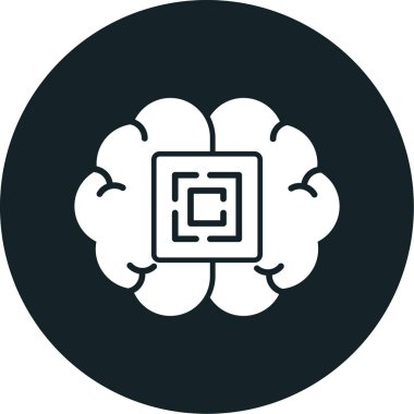 Beyin simgesi, vektör illüstrasyonu