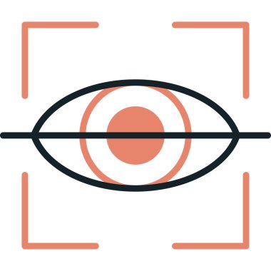 göz vektörü renk çizgisi simgesi